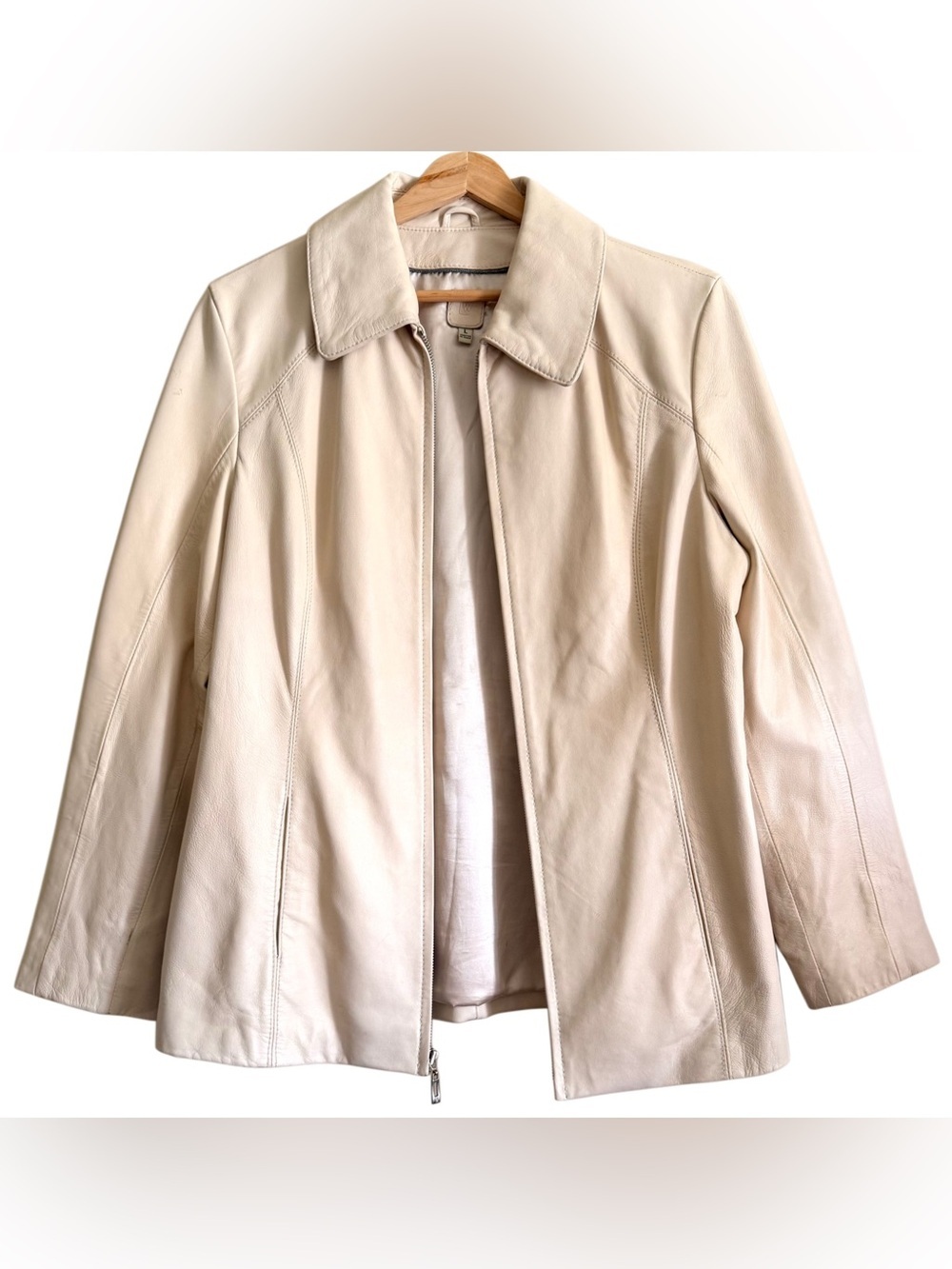WILSONS LEATHER Vintage Retro 100% Leather Preppy Cowgirl Full Zip Jacket Size L